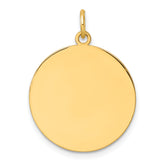 14k Plain .035 Gauge Circular Engravable Disc Charm